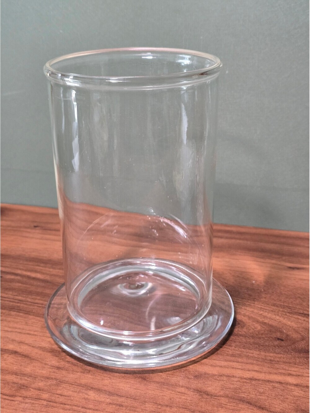 Vintage Glass Hurricane Candle Shade, Cylinder Cover Removable Base